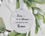 Sternenkind Sterne Erinnerungsanhänger Keramik Anhänger Weihnachtskranz  Weihnachtsanhänger erstes Weihnachten personalisiert Geschenk von Lüttentüddel®